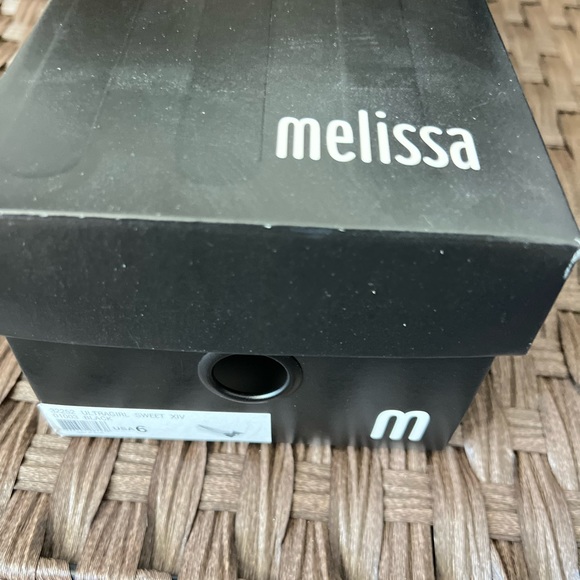 Melissa Ultragirl Black Bow Peep Toe Flats 6 - Picture 3 of 5